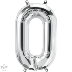 Mini folija balon številka 0 Silver
