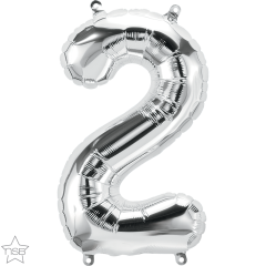Mini folija balon številka 2 Silver  