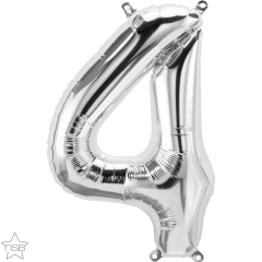 Mini folija balon številka 4 Silver  