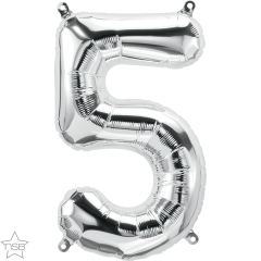 Mini folija balon številka 5 Silver