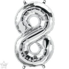 Mini folija balon številka 8 Silver