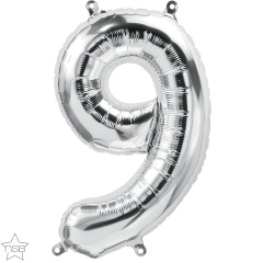 Mini folija balon številka 9 Silver  