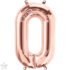 Mini folija balon številka 0 RoseGold