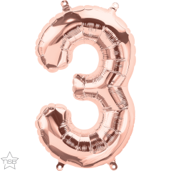 Mini folija balon številka 3 RoseGold  