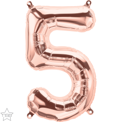 Mini folija balon številka 5 RoseGold  