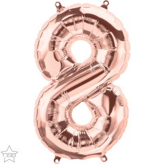 Mini folija balon številka 8 RoseGold