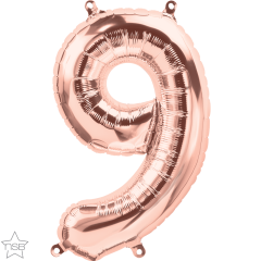Mini folija balon številka 9 RoseGold
