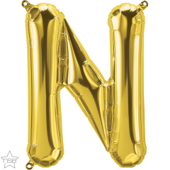 Mini folija balon črka N Gold  