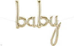 Napis Baby White Gold folija balon