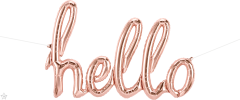 Napis Hello RoseGold folija balon