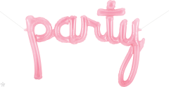 Napis Party Clear Pink folija balon