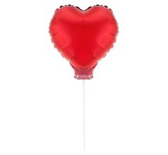 Mini 11"Heart Red  folija balon na palčki