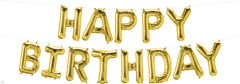 Folija balon napis Happy Birthday Gold