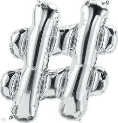 Mini folija balon znak # Silver