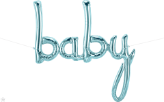 Napis Baby Pastel Blue folija balon