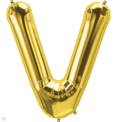 Mini folija balon črka V Gold  