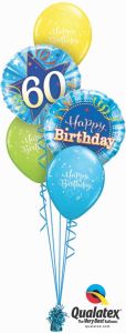 Buket balona 60th Birthday Shining Star Blue 