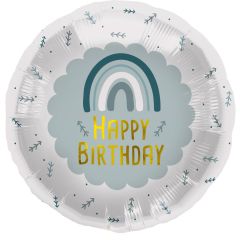 Standard Birthday Rainbow Blue folija balon
