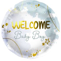 Standard Welcome Baby Boy blue,gold folija balon