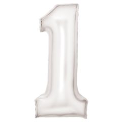 Folija balon  številka 1 Silk Lustre White