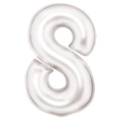 Folija balon  številka 8  Silk Lustre White