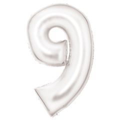 Folija balon  številka 9  Silk Lustre White
