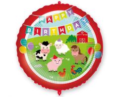 Standard Farmyard Happy Birthday folija balon