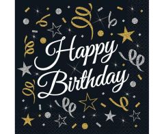 B&C Happy Birthday serviete 33x33 cm