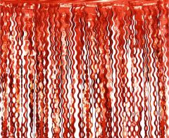 Resasta Zavesa Swirls Metallic Red