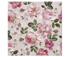 Roses Glory Cream Serviete 33x33 cm