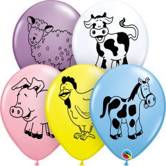 Lateks baloni 28cm Farm Animal Special Ast