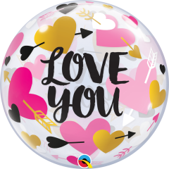 Bubble Love You Hearts & Arrows pvc balon