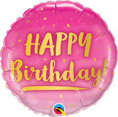 Standard Bday Gold & Pink folija balon