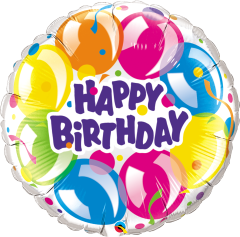 Maxi Bday Sparkling Balloons folija balon