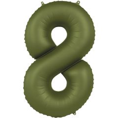Folija balon številka 8 Olive Green