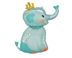 Maxi Elephant With Crown blue folija balon