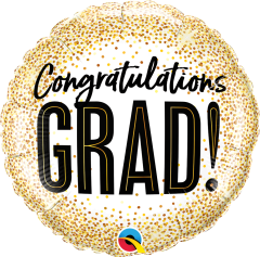 Standard Grad Gold Glitter Dots folija balon