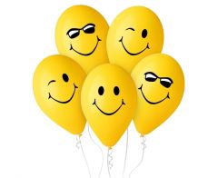 Latex baloni 30 cm Smiles Yellow mix 5/1