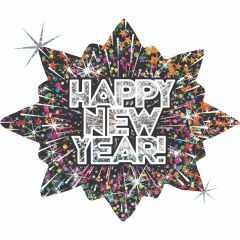 Maxi Happy New Year Star Holographic folija balon