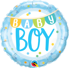 Standard Baby Boy Banner & Dots folija balon