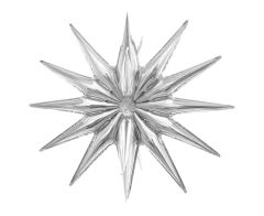 Standard Star 3D Silver folija balon 50 cm
