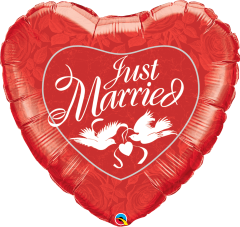 Maxi Just Married Red & White folija balon