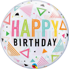 Bubble Bday Rainbow Triangles pvc balon