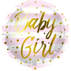 Standard Baby Girl Dots & Stripes Pink folija balon