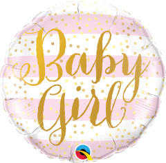 Standard Baby Girl Pink Stripes folija balon
