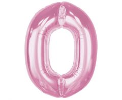 Folija balon številka 0 Light Pink 92 cm