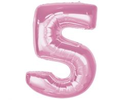 Folija balon številka 5 Light Pink 92 cm