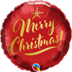 Mini Christmas Gold Script Red folija balon na palčki