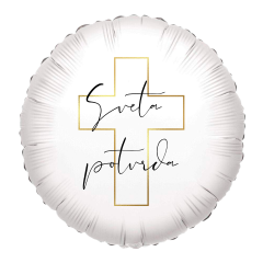 Standard Round Sveta Potvrda Gold Cross folija balon