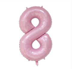 Folija balon številka 8 Pastel Pink